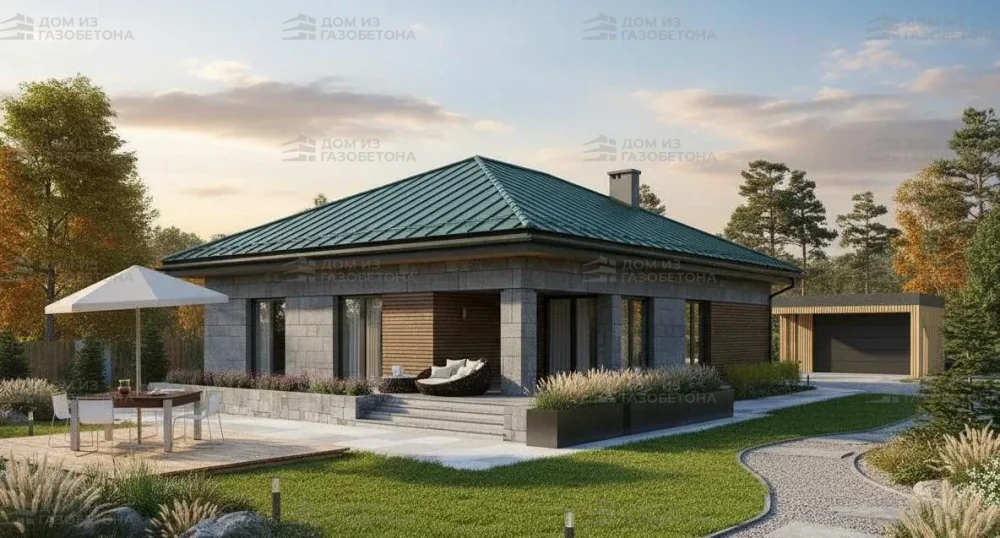 Проект Одноэтажный дом 15 на 20, 167 м2