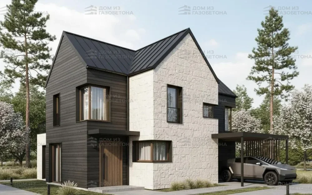 Проект Двухэтажный дом 11 на 8, 121 м2