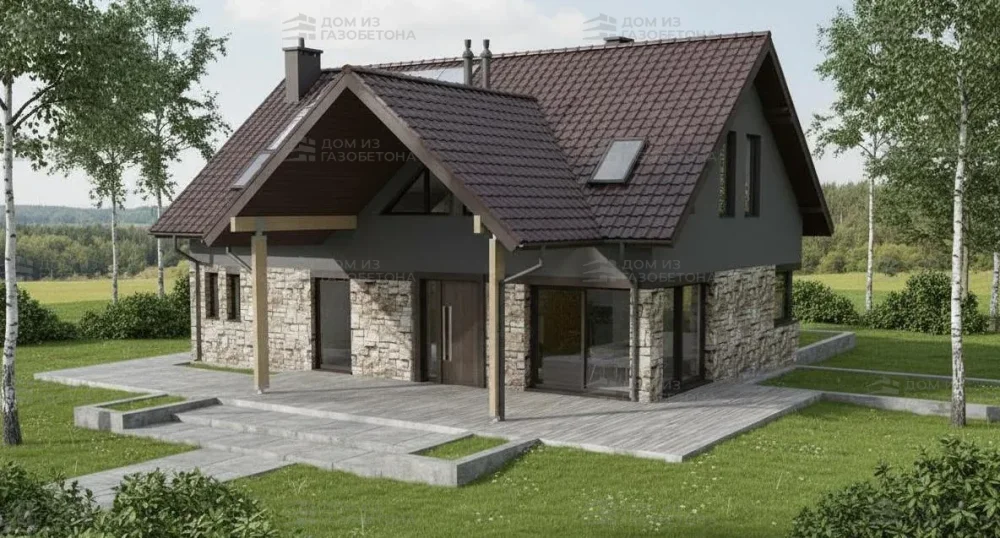 Проект Двухэтажный дом 13 на 12, 138 м2