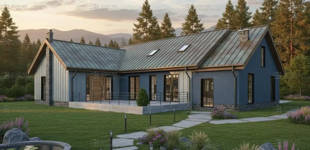 Проект Одноэтажный дом 17 на 16, 158 м2