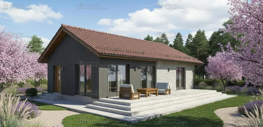 Проект Одноэтажный дом 13 на 9, 89 м2