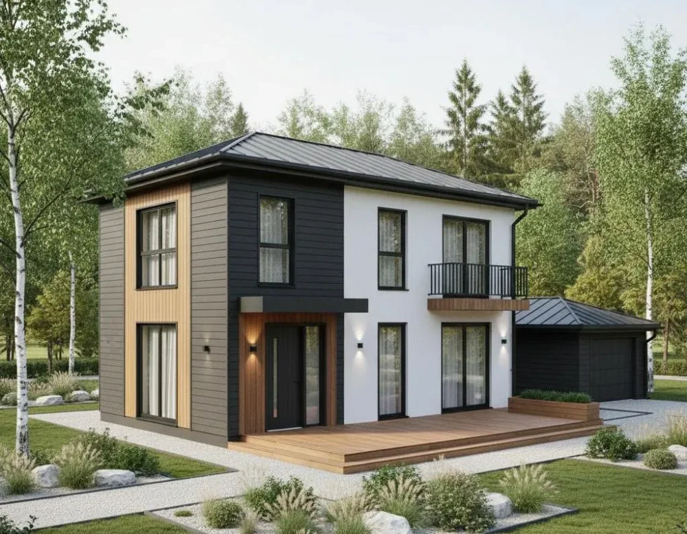 Проект Двухэтажный дом 7 на 7, 57 м2