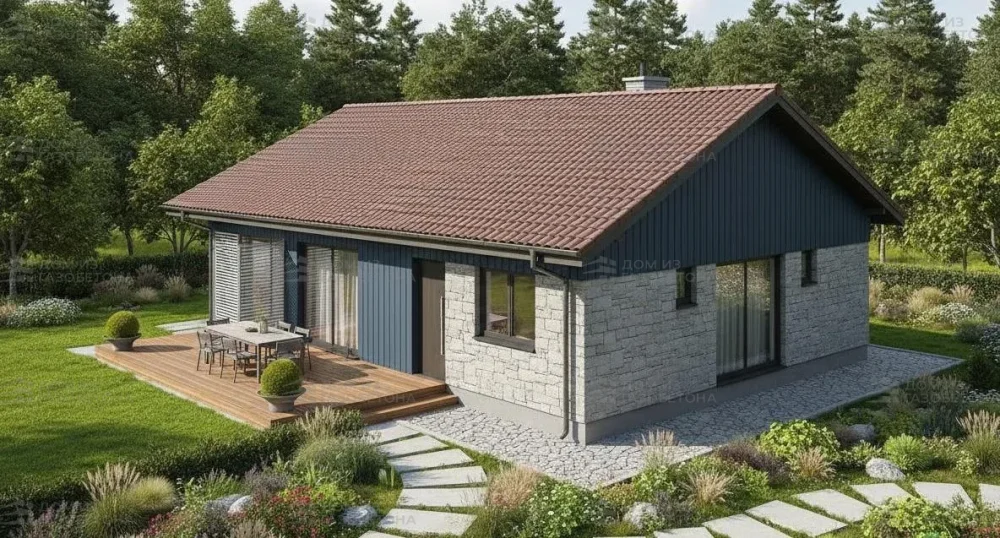 Проект Одноэтажный дом 14 на 10, 98 м2